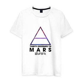 Мужская футболка хлопок с принтом Thirty seconds to mars cosmos в Кировске, 100% хлопок | прямой крой, круглый вырез горловины, длина до линии бедер, слегка спущенное плечо. | 30 | cosmos | mars | seconds | to