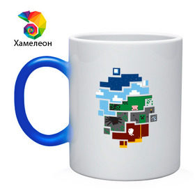 Кружка хамелеон с принтом Minecraft world в Кировске, керамика | меняет цвет при нагревании, емкость 330 мл | майнкрафт | мир