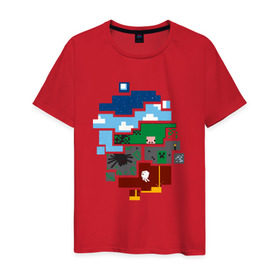 Мужская футболка хлопок с принтом Minecraft world в Кировске, 100% хлопок | прямой крой, круглый вырез горловины, длина до линии бедер, слегка спущенное плечо. | Тематика изображения на принте: майнкрафт | мир