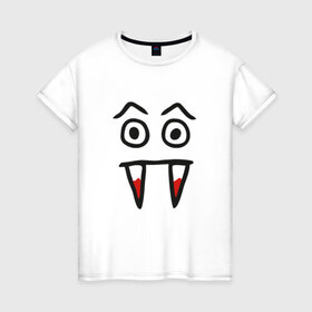 Женская футболка хлопок с принтом Дракула в Кировске, 100% хлопок | прямой крой, круглый вырез горловины, длина до линии бедер, слегка спущенное плечо | 