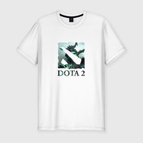 Мужская футболка премиум с принтом Dota 2 logo hd в Кировске, 92% хлопок, 8% лайкра | приталенный силуэт, круглый вырез ворота, длина до линии бедра, короткий рукав | 