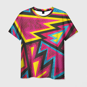 Мужская футболка 3D с принтом Геометрия в Кировске, 100% полиэфир | прямой крой, круглый вырез горловины, длина до линии бедер | геометрия | текстура | фигура | фон
