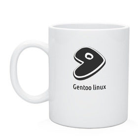 Кружка с принтом Gentoo linux в Кировске, керамика | объем — 330 мл, диаметр — 80 мм. Принт наносится на бока кружки, можно сделать два разных изображения | Тематика изображения на принте: gentoo | gentoo linuxпрограммист | linux | unix | админ