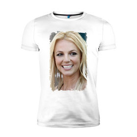 Мужская футболка премиум с принтом Britney Spears (retro style) в Кировске, 92% хлопок, 8% лайкра | приталенный силуэт, круглый вырез ворота, длина до линии бедра, короткий рукав | Тематика изображения на принте: britney spears | бритни спирс | звезда | певица
