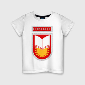 Детская футболка хлопок с принтом Oldschool в Кировске, 100% хлопок | круглый вырез горловины, полуприлегающий силуэт, длина до линии бедер | 