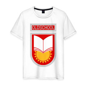 Мужская футболка хлопок с принтом Oldschool в Кировске, 100% хлопок | прямой крой, круглый вырез горловины, длина до линии бедер, слегка спущенное плечо. | 