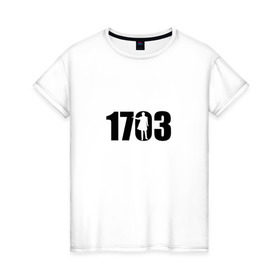 Женская футболка хлопок с принтом 1703 в Кировске, 100% хлопок | прямой крой, круглый вырез горловины, длина до линии бедер, слегка спущенное плечо | петербург | санкт | санкт петербург