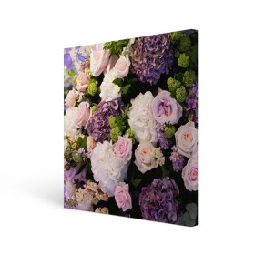 Холст квадратный с принтом Цветы в Кировске, 100% ПВХ |  | flower | девушкам | розы | цветочки | цветы