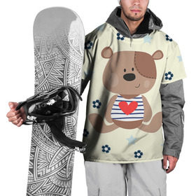Накидка на куртку 3D с принтом Мишка в Кировске, 100% полиэстер |  | девушкам | медведь | мишка | цветок