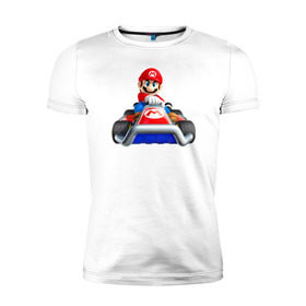 Мужская футболка премиум с принтом Super Mario в Кировске, 92% хлопок, 8% лайкра | приталенный силуэт, круглый вырез ворота, длина до линии бедра, короткий рукав | 