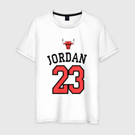 Мужская футболка хлопок с принтом Jordan в Кировске, 100% хлопок | прямой крой, круглый вырез горловины, длина до линии бедер, слегка спущенное плечо. | jordan