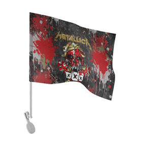 Флаг для автомобиля с принтом METALLICA в Кировске, 100% полиэстер | Размер: 30*21 см | metallica | rock | металлика | рок