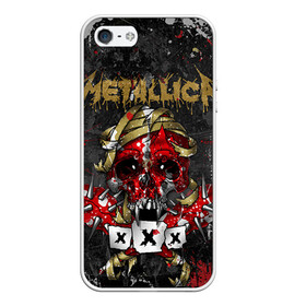 Чехол для iPhone 5/5S матовый с принтом METALLICA в Кировске, Силикон | Область печати: задняя сторона чехла, без боковых панелей | metallica | rock | металлика | рок