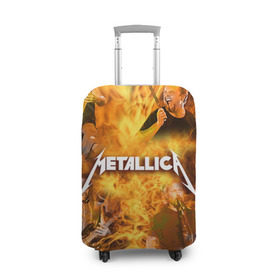 Чехол для чемодана 3D с принтом METALLICA в Кировске, 86% полиэфир, 14% спандекс | двустороннее нанесение принта, прорези для ручек и колес | metallica | rock | металлика | метла | рок