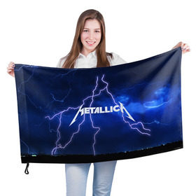 Флаг 3D с принтом METALLICA в Кировске, 100% полиэстер | плотность ткани — 95 г/м2, размер — 67 х 109 см. Принт наносится с одной стороны | metallica | rock | металлика | рок