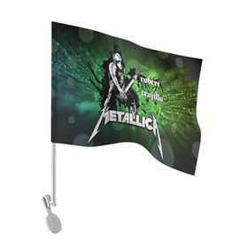 Флаг для автомобиля с принтом METALLICA в Кировске, 100% полиэстер | Размер: 30*21 см | металлика