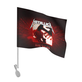Флаг для автомобиля с принтом METALLICA в Кировске, 100% полиэстер | Размер: 30*21 см | metallica | rock | металлика | рок
