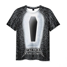 Мужская футболка 3D с принтом METALLICA в Кировске, 100% полиэфир | прямой крой, круглый вырез горловины, длина до линии бедер | Тематика изображения на принте: металлика