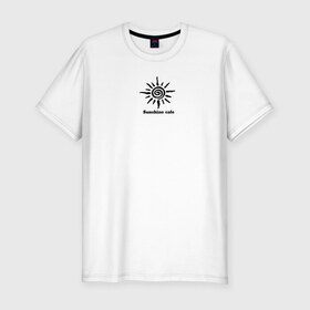 Мужская футболка премиум с принтом Sunshine cafe в Кировске, 92% хлопок, 8% лайкра | приталенный силуэт, круглый вырез ворота, длина до линии бедра, короткий рукав | Тематика изображения на принте: 