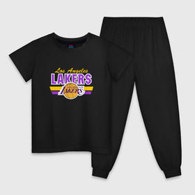 Детская пижама хлопок с принтом Los Angeles Lakers в Кировске, 100% хлопок |  брюки и футболка прямого кроя, без карманов, на брюках мягкая резинка на поясе и по низу штанин
 | basketball | lakers | баскетболл | лос анджелес | нба