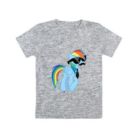Детская футболка хлопок с принтом Rainbow Dash в Кировске, 100% хлопок | круглый вырез горловины, полуприлегающий силуэт, длина до линии бедер | mlp | pony | rainbow dash | пони | радуга | рэйнбоу | усы