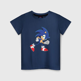 Детская футболка хлопок с принтом Sonic the Hedgehog в Кировске, 100% хлопок | круглый вырез горловины, полуприлегающий силуэт, длина до линии бедер | sonic | sonic the hedgehogсега | олдскул | соник