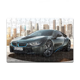 Пазл магнитный 126 элементов с принтом BMW I8 в Кировске, полимерный материал с магнитным слоем | 126 деталей, размер изделия —  180*270 мм | Тематика изображения на принте: bmw i8