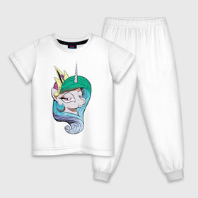 Детская пижама хлопок с принтом Princess Celestia в Кировске, 100% хлопок |  брюки и футболка прямого кроя, без карманов, на брюках мягкая резинка на поясе и по низу штанин
 | celestia | mlp | pony | unicorn | пони | селестия
