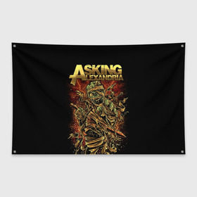 Флаг-баннер с принтом Alexandria в Кировске, 100% полиэстер | размер 67 х 109 см, плотность ткани — 95 г/м2; по краям флага есть четыре люверса для крепления | alexandria | asking | рок