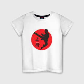 Детская футболка хлопок с принтом Джиу-джитсу в Кировске, 100% хлопок | круглый вырез горловины, полуприлегающий силуэт, длина до линии бедер | Тематика изображения на принте: боевые искусства | джиу джитсуджиу джитсу | самурай | япония