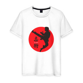 Мужская футболка хлопок с принтом Джиу-джитсу в Кировске, 100% хлопок | прямой крой, круглый вырез горловины, длина до линии бедер, слегка спущенное плечо. | боевые искусства | джиу джитсуджиу джитсу | самурай | япония