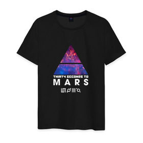 Мужская футболка хлопок с принтом 30 seconds to mars cosmos 2 в Кировске, 100% хлопок | прямой крой, круглый вырез горловины, длина до линии бедер, слегка спущенное плечо. | 30 | cosmos | mars | seconds | thirty | to