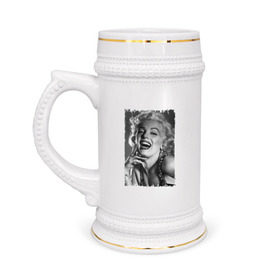 Кружка пивная с принтом Marilyn Monroe в Кировске,  керамика (Материал выдерживает высокую температуру, стоит избегать резкого перепада температур) |  объем 630 мл | marilyn monroe | актриса | мэрилин монро | певица