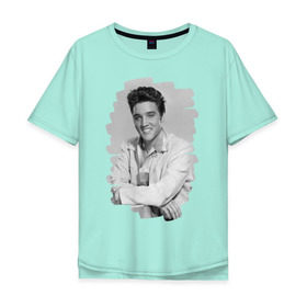 Мужская футболка хлопок Oversize с принтом Elvis Presley в Кировске, 100% хлопок | свободный крой, круглый ворот, “спинка” длиннее передней части | elvis presley | король | рок н ролл | элвис пресли