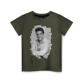 Детская футболка хлопок с принтом Elvis Presley в Кировске, 100% хлопок | круглый вырез горловины, полуприлегающий силуэт, длина до линии бедер | elvis presley | король | рок н ролл | элвис пресли