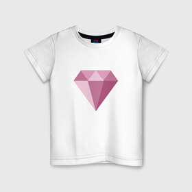 Детская футболка хлопок с принтом Бриллиант в Кировске, 100% хлопок | круглый вырез горловины, полуприлегающий силуэт, длина до линии бедер | diamond | алмаз | бриллиант | минимал | простой и красочный рисунокminimal