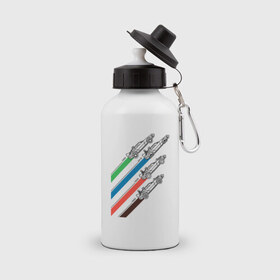 Бутылка спортивная с принтом Назад в будущее в Кировске, металл | емкость — 500 мл, в комплекте две пластиковые крышки и карабин для крепления | 