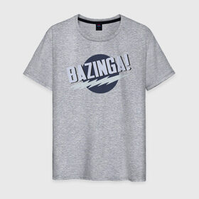 Мужская футболка хлопок с принтом Black Big Bang Theory Bazinga в Кировске, 100% хлопок | прямой крой, круглый вырез горловины, длина до линии бедер, слегка спущенное плечо. | Тематика изображения на принте: black big bang theory bazinga теория большого