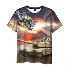 Мужская футболка 3D с принтом Танк в Кировске, 100% полиэфир | прямой крой, круглый вырез горловины, длина до линии бедер | армия | войска | сила | танк | танки | танкист | танковые войска