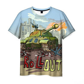 Мужская футболка 3D с принтом Танк roll out в Кировске, 100% полиэфир | прямой крой, круглый вырез горловины, длина до линии бедер | roll out | армия | войска | сила | танк | танки | танкист | танковые войска