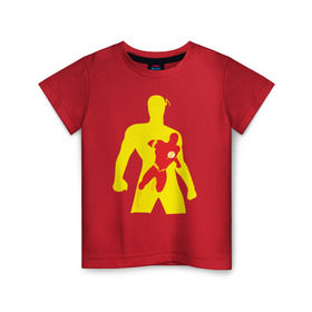 Детская футболка хлопок с принтом Flash Minimalist Comics в Кировске, 100% хлопок | круглый вырез горловины, полуприлегающий силуэт, длина до линии бедер | flash minimalist comics justice flash флеш