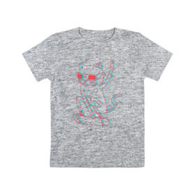 Детская футболка хлопок с принтом Кот скейтбордист в Кировске, 100% хлопок | круглый вырез горловины, полуприлегающий силуэт, длина до линии бедер | борд | кот | кошки | очки | скейтборд | стерео | экстрим