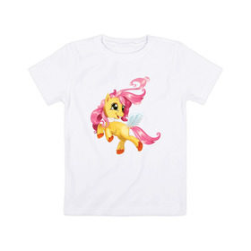 Детская футболка хлопок с принтом Pony в Кировске, 100% хлопок | круглый вырез горловины, полуприлегающий силуэт, длина до линии бедер | Тематика изображения на принте: 