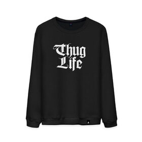 Мужской свитшот хлопок с принтом Thug Life 2pac в Кировске, 100% хлопок |  | 2pac | life | rap | thug | tupac | рэп | тупак