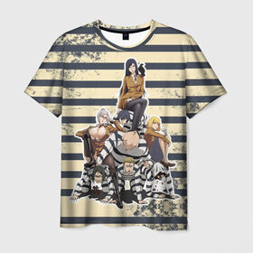 Мужская футболка 3D с принтом Prison School в Кировске, 100% полиэфир | прямой крой, круглый вырез горловины, длина до линии бедер | kangoku gakuen | kiyoshi fujino | киёши фуджино | призон скул