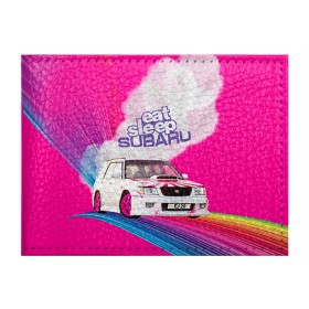 Обложка для студенческого билета с принтом Subaru в Кировске, натуральная кожа | Размер: 11*8 см; Печать на всей внешней стороне | drag | eat | ej20 | forester | jdm | rainbow | sf5 | sleep | subaru | субару | супердрифтбитва | форестер