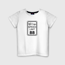 Детская футболка хлопок с принтом Знак ограничения скорости в Кировске, 100% хлопок | круглый вырез горловины, полуприлегающий силуэт, длина до линии бедер | 