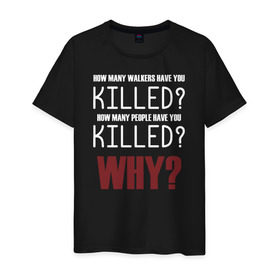 Мужская футболка хлопок с принтом Killer Questions в Кировске, 100% хлопок | прямой крой, круглый вырез горловины, длина до линии бедер, слегка спущенное плечо. | 