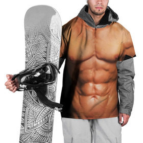 Накидка на куртку 3D с принтом Идеальное тело в Кировске, 100% полиэстер |  | идеальное | пресс | спорт | тело | торс
