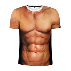 Мужская футболка 3D спортивная с принтом Идеальное тело в Кировске, 100% полиэстер с улучшенными характеристиками | приталенный силуэт, круглая горловина, широкие плечи, сужается к линии бедра | идеальное | пресс | спорт | тело | торс